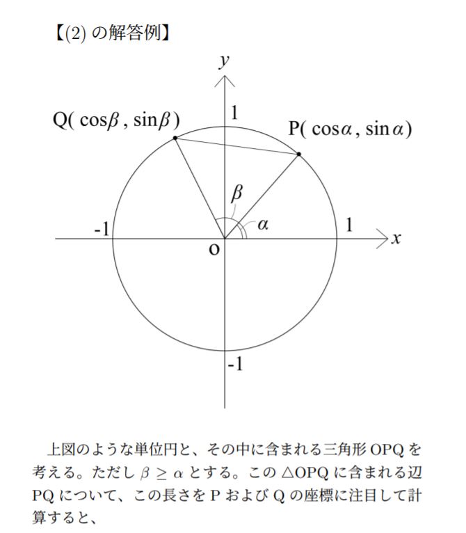 東大　加法定理の証明　2解答1